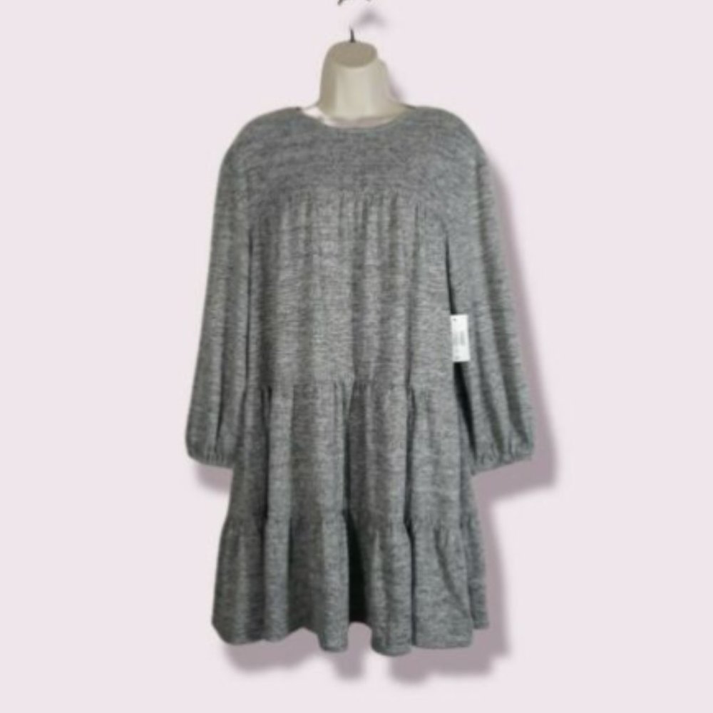 B. Smart Women's Casual Dress Size 11 Grey Long Sleeve NWT Retail $69
